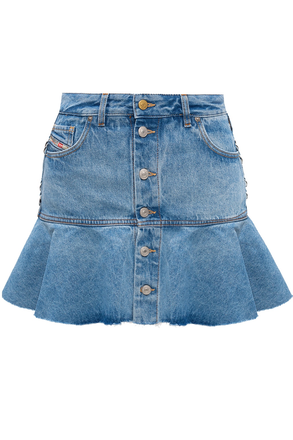 Denim best sale layered skirt